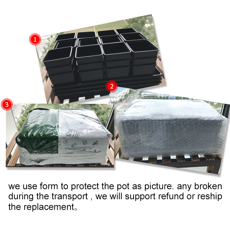 Meshpot 2 3 4 Inches Square Plastic Succulents Planter Pots With Tray Set,Nursery Pot Cactus Plant Pot Garden Pot LJ201222