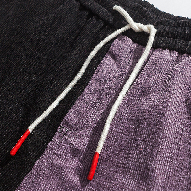 Aelfric Eden Corduroy Sweatpants Cargo Pants Men Harem Jogger Vintage Color Block Patchwork Corduroy Hip Hop Harajuku Trousers 201027