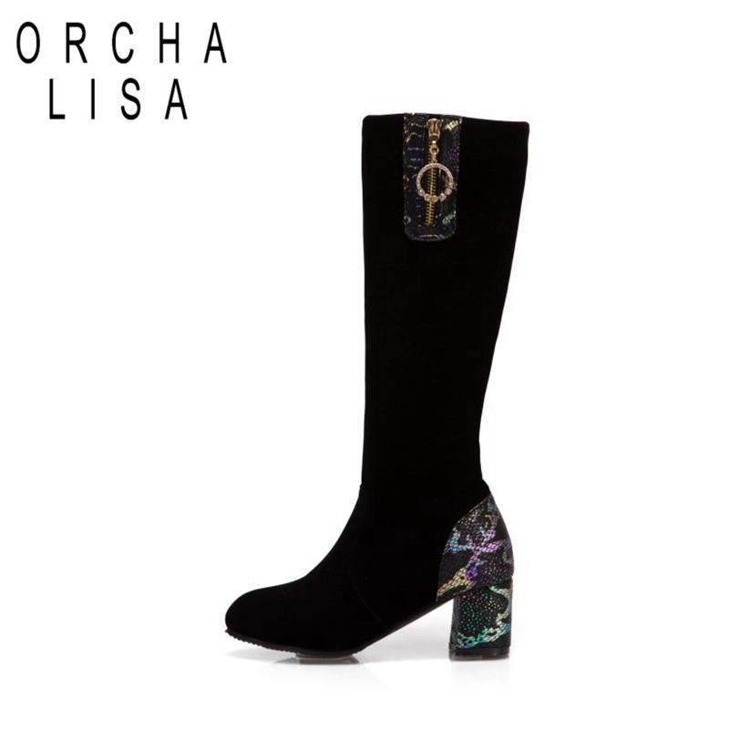 ORCHALISA Winter Warm Knee-high boots 5cm Chunky Snake Prints heel Flock Zip Metal Big size 33-45 Black Red Work Daily C2067
ORCHALISA Winter Warm Knee-high boots 5cm Chunky Snake Prints heel Flock Zip Metal Big size 33-45 Black Red Work Daily C2067