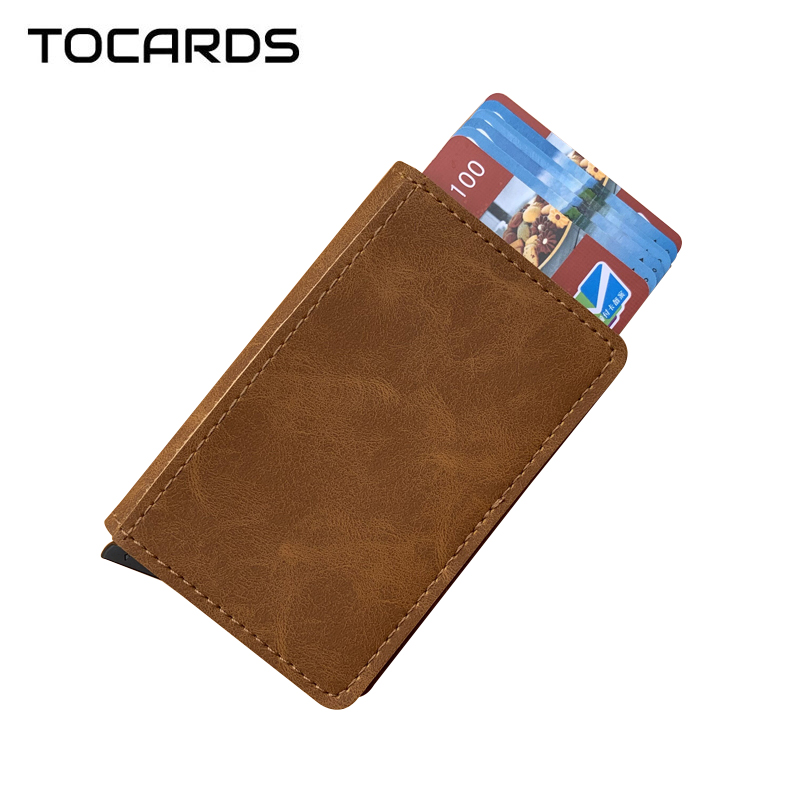 RFID Blocking Brown Leather Credit Card Holder Aluminum Metal Business ID Cardholder Slim Card Case Mini Pocket Wallet for Men, Light brown
RFID Blocking Brown Leather Credit Card Holder Aluminum Metal Business ID Cardholder Slim Card Case Mini Pocket Wallet for Men, Light brown