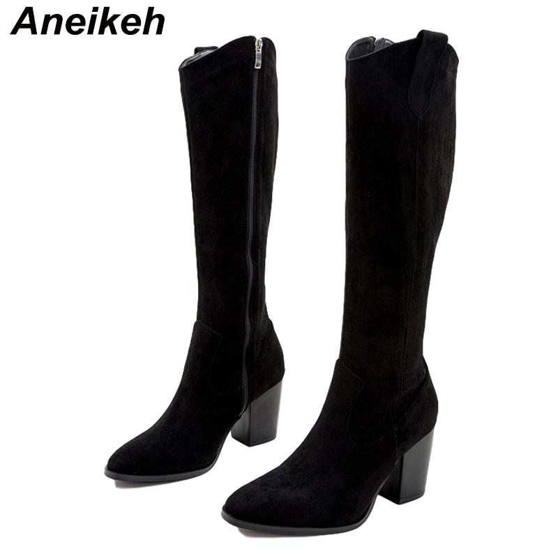 Aneikeh Flock Knee-High Shoes Retro Concise Solid Zipper Fashion Punk 2020 Spring/Autumn Riding, Equestrian Botas De Mujer Black
Aneikeh Flock Knee-High Shoes Retro Concise Solid Zipper Fashion Punk 2020 Spring/Autumn Riding, Equestrian Botas De Mujer Black