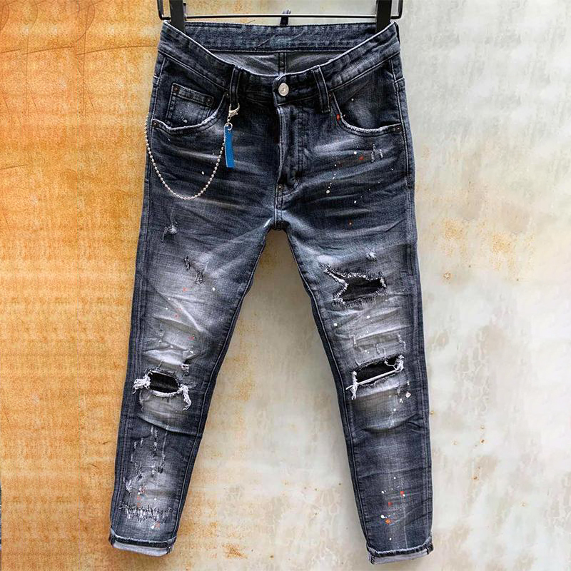 Mens jeans Rips Stretch Black Jeans Fashion Slim Fit Washed Motocycle Denim Pants Panelled Hip HOP Trousers C2M1A, 010-2
Mens jeans Rips Stretch Black Jeans Fashion Slim Fit Washed Motocycle Denim Pants Panelled Hip HOP Trousers C2M1A, 010-2