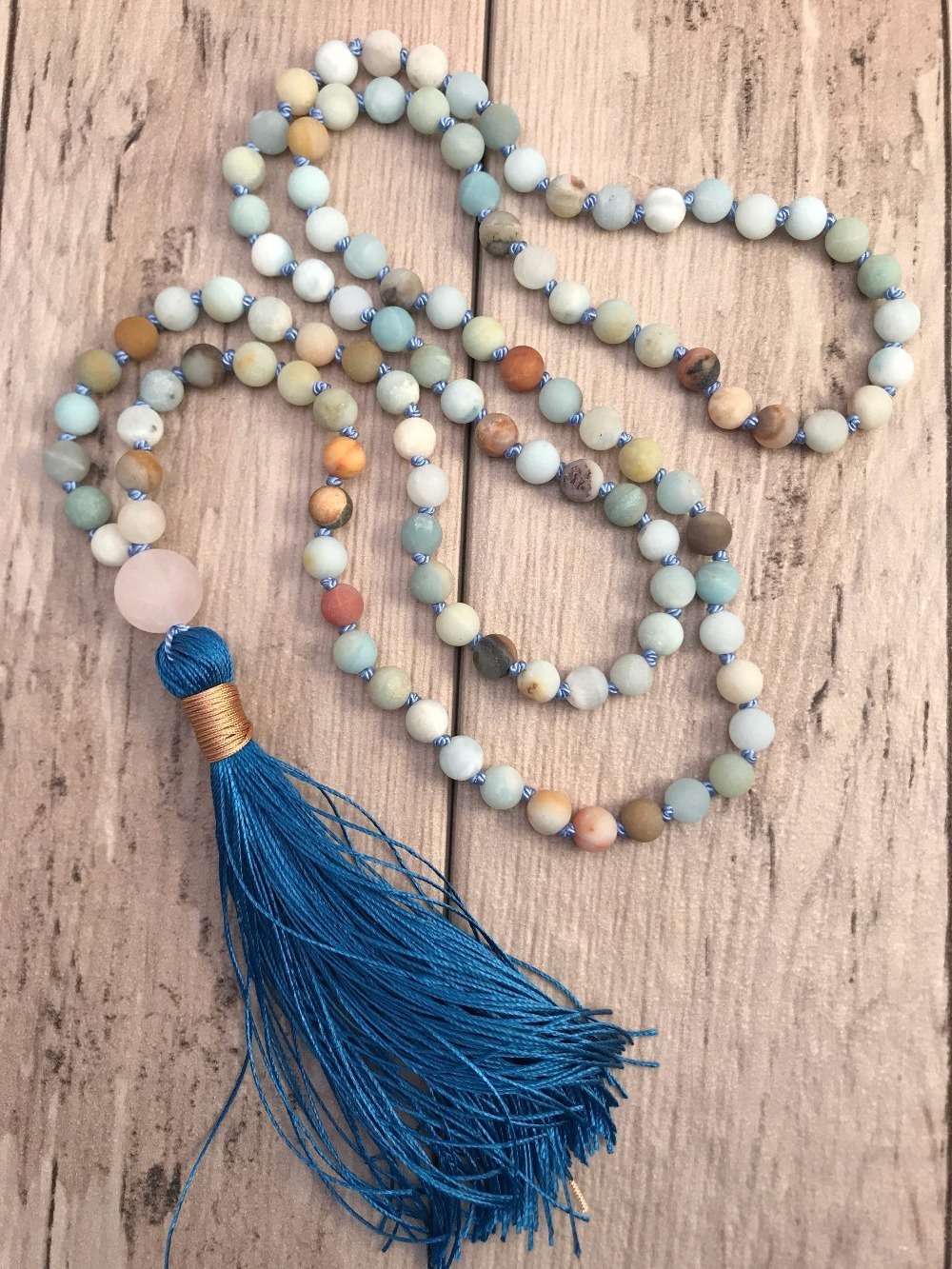 108 Mala Bead Necklace ite Knotted Necklace Tassel Necklaces Yoga Mala meditation Beads Mens Jewelry Prayer Necklaces 201013