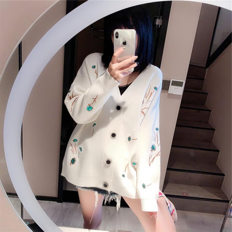 new 2020 autumn autumn/winter sequins embroidery knitting cardigan sweater female han edition dust loose big yards coat, Black
new 2020 autumn autumn/winter sequins embroidery knitting cardigan sweater female han edition dust loose big yards coat, Black