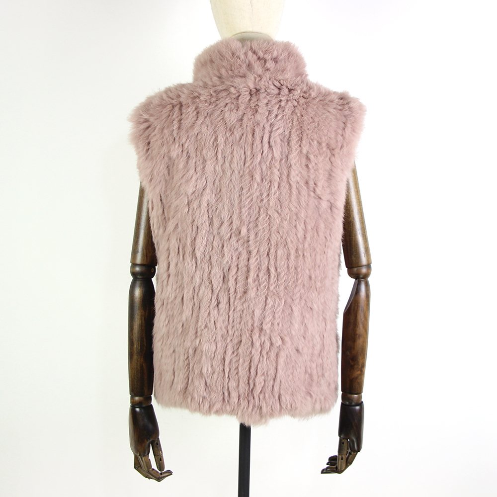 17 colors woman girl real rabbit fur vest jacket spring winter warm genuine rabbit fur knit coat vest black beige LJ201204