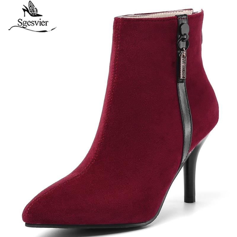 Sgesvier 2020 Winter Warm Fur Ankle Boots Suede Pointed Toe Women Shoes Fashion Thin Heel Zipper Short Boots Size 32-46 G677, Black
Sgesvier 2020 Winter Warm Fur Ankle Boots Suede Pointed Toe Women Shoes Fashion Thin Heel Zipper Short Boots Size 32-46 G677, Black