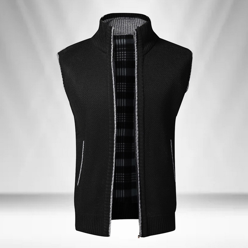 Autumn Winter Men Sleeveless Sweater Coat Warm Zipper Stand Sweater Cardigan Men Knitted Vest Sweatercoat Casual Knitwear 201125