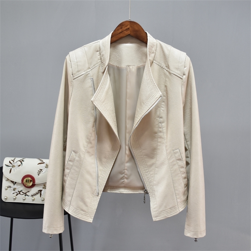 women leather jacket spring autumn clothing slim motorcycle PU leather jacket female short zipper fashion Tops Coat 2030 201020