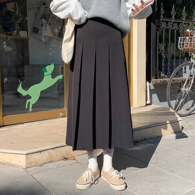 2021 New 3 colours female autumn skirts long-waist long plied a midi line skirt of women (x1570) TDM7, Black
2021 New 3 colours female autumn skirts long-waist long plied a midi line skirt of women (x1570) TDM7, Black
