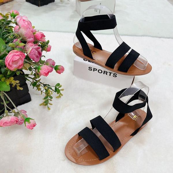 Comfortable high-quality solid color flat-bottomed large size women's sandals 2021 summer new style Casual women's sandals