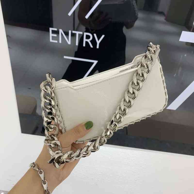 NXY Evening Bags Thick chain underarm bag design small square Single Shoulder Messenger Bag mobile phone woven 220211
