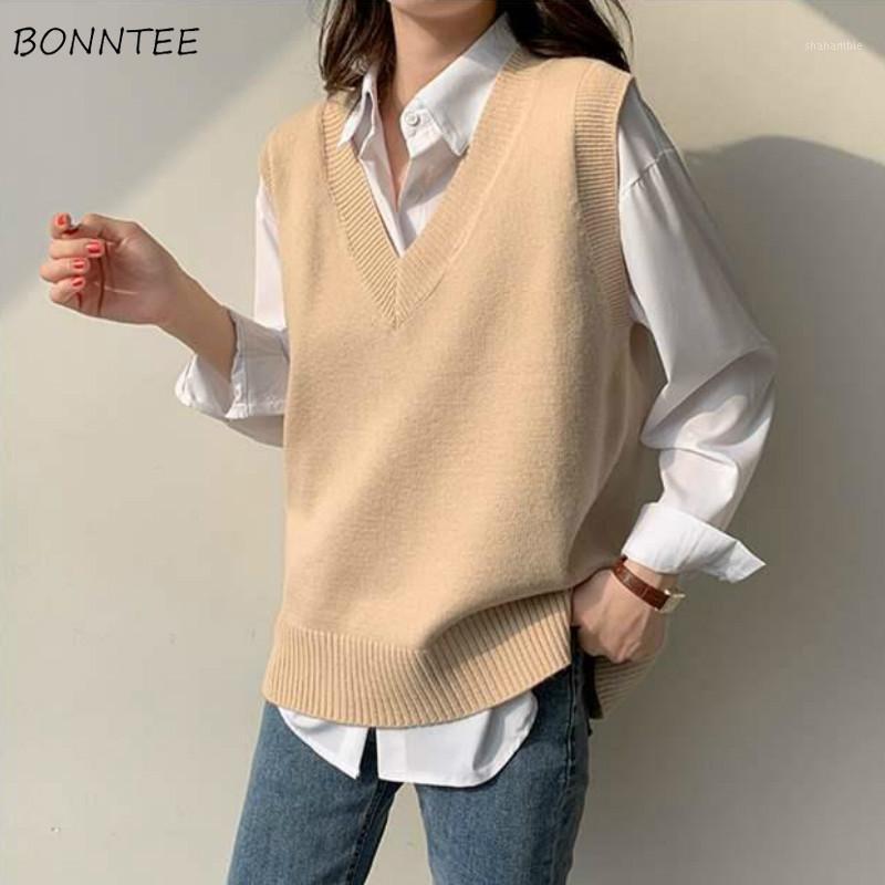 Women' Vests Sweater Vest Women Elegant Solid Fashion V-neck Loose Spring Fall Ladies Knitwear Korean College Girls Clothing1, Khaki
Women' Vests Sweater Vest Women Elegant Solid Fashion V-neck Loose Spring Fall Ladies Knitwear Korean College Girls Clothing1, Khaki