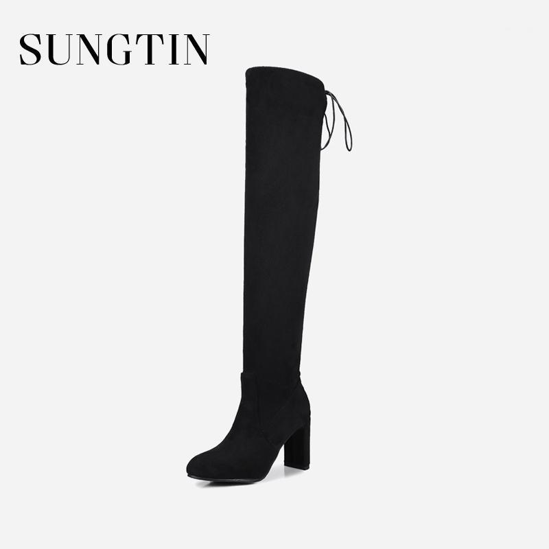 Sungtin Classic Flock Thigh High Boots Autumn Winter Women Sexy Lace Up Over The Knee Boots Lady Stretch Suede High Heels1, Black
Sungtin Classic Flock Thigh High Boots Autumn Winter Women Sexy Lace Up Over The Knee Boots Lady Stretch Suede High Heels1, Black