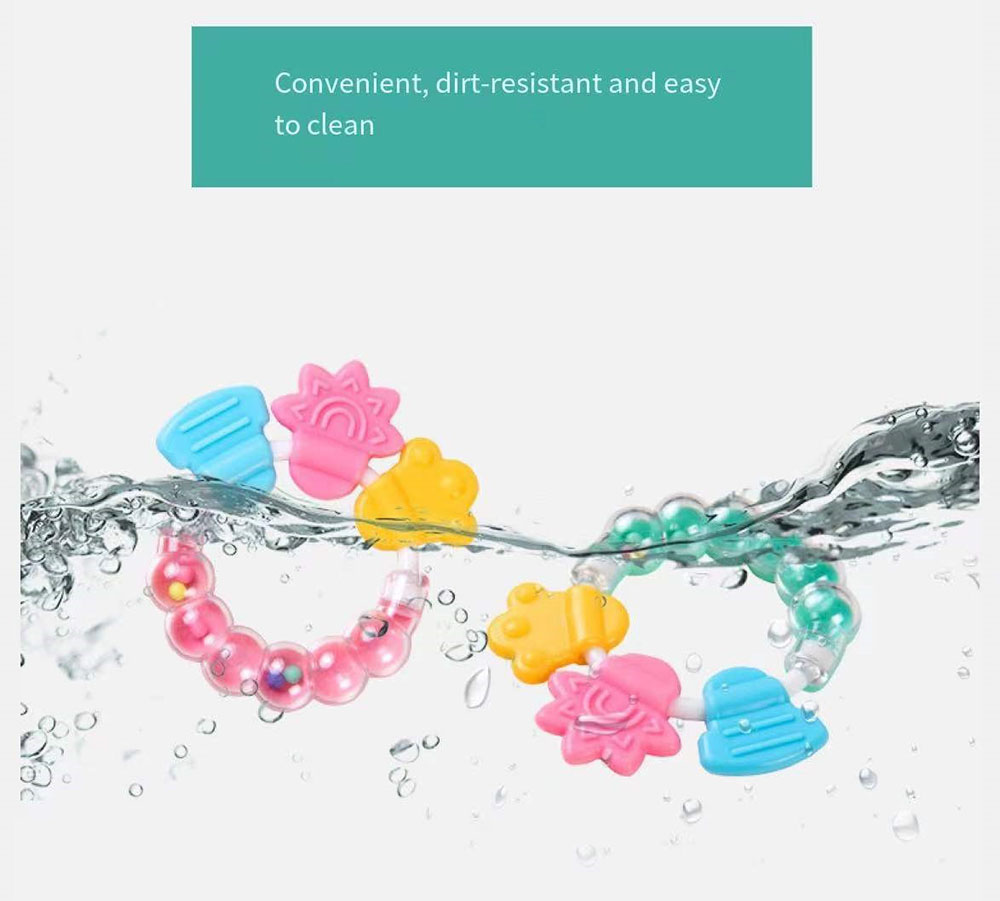 Glue Biting Toys Bell Pacifiers Rattle Teether Stick Cute Silicone Teething Bite Molar Rod Infant Baby toy