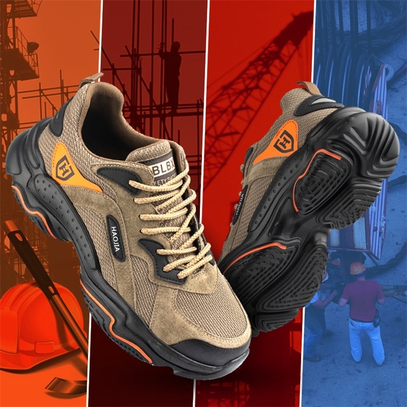 Mens steeltoed work safety casual breathable outdoor shoes antipuncture and comfortable industrial boots Y200915