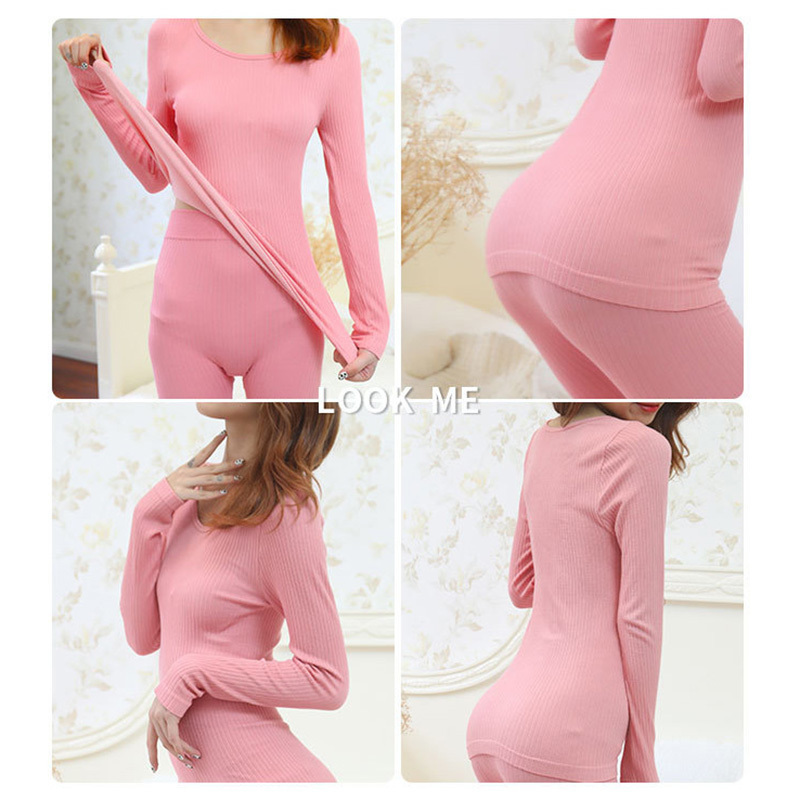 Women's Thermal Underwear Long Johns Thermo Lingerie Pajamas Female Winter Inner Wear For Women Thermal T-shirt 201027