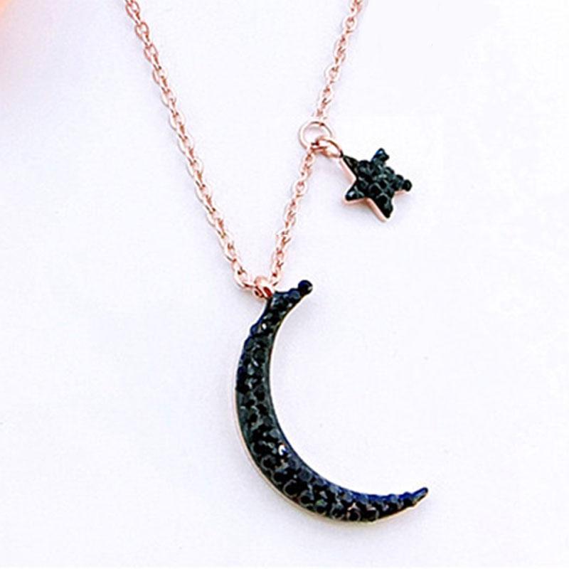 Moon Star Necklaces for Womens Black Zircon Pendant Stainless Steel Rose Gold Chain Necklace Jewelry on The Neck Couple Necklace
Moon Star Necklaces for Womens Black Zircon Pendant Stainless Steel Rose Gold Chain Necklace Jewelry on The Neck Couple Necklace