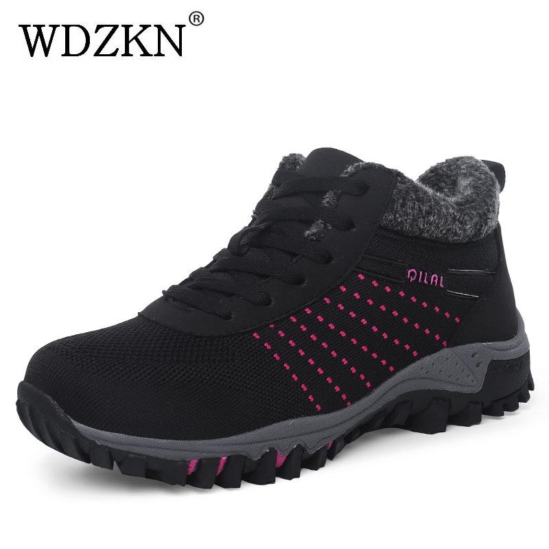 WDZKN 2020 Winter Warm Shoes Women Ankle Boots Lace Up Round Toe Sneakers Non-slip Short Plush Women Snow Boots Botas Mujer, Black gray
WDZKN 2020 Winter Warm Shoes Women Ankle Boots Lace Up Round Toe Sneakers Non-slip Short Plush Women Snow Boots Botas Mujer, Black gray