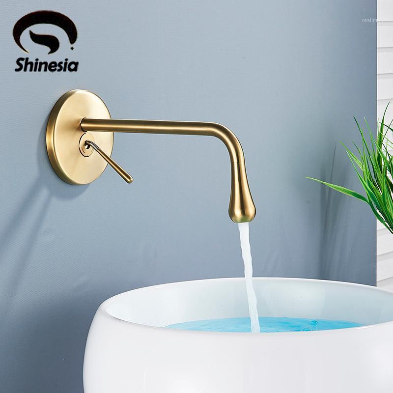Shinesia Brushed Golden Basin Faucet Wall Mounted Raindrop Design Luxurious Nordic Hot and Cold Water Mixer Tap for Bathroom1
Shinesia Brushed Golden Basin Faucet Wall Mounted Raindrop Design Luxurious Nordic Hot and Cold Water Mixer Tap for Bathroom1
