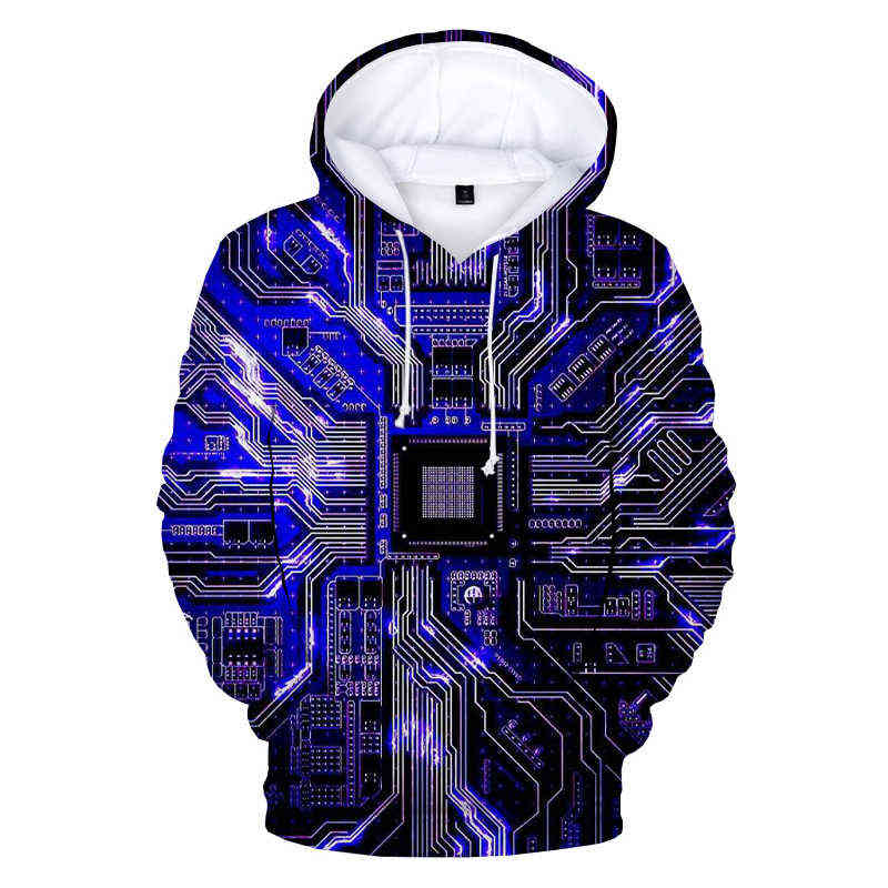 Electronic Chip 3D Printed Funny Hoodies Men Women Fashion Casual Harajuku Hoody Pullovers Unisex Hip Hop Oversized Hoodie 220114