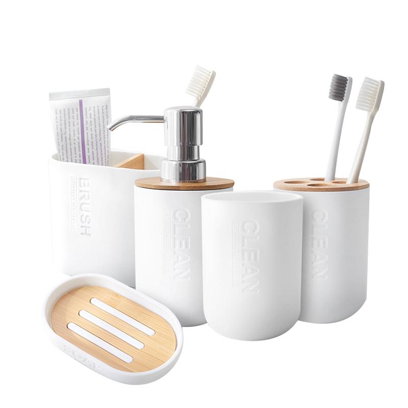 Bamboo Bathroom 5-pieces set Toothbrush Holder and Cup Soap Dispenser Toilet Brush storage rack Bamboo Bathroom Accessories Set
Bamboo Bathroom 5-pieces set Toothbrush Holder and Cup Soap Dispenser Toilet Brush storage rack Bamboo Bathroom Accessories Set