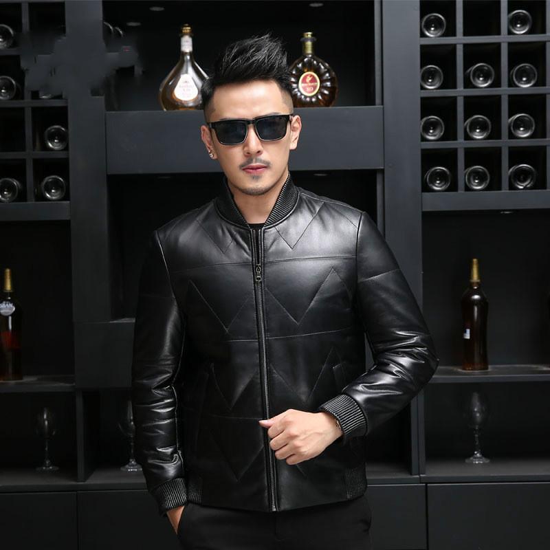 Leather Jacket Men Winter Bomber Jacket Real Sheepskin Coat Duck Down Baseball Jackets Plus Size Jaqueta De Couro 18016 YY531, Blue
Leather Jacket Men Winter Bomber Jacket Real Sheepskin Coat Duck Down Baseball Jackets Plus Size Jaqueta De Couro 18016 YY531, Blue