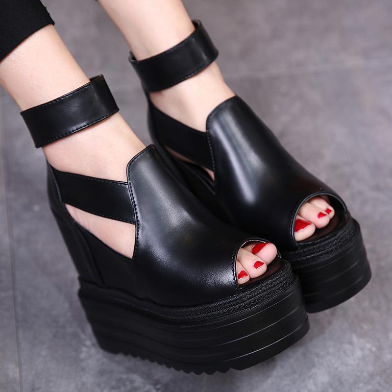 Spring The New Fashion Lnternal Increase Fish mouth Thick Bottom 13.5cmHigh Heels Rome Cover Heel Wedges Solid Party Zip Sandals, Black
Spring The New Fashion Lnternal Increase Fish mouth Thick Bottom 13.5cmHigh Heels Rome Cover Heel Wedges Solid Party Zip Sandals, Black