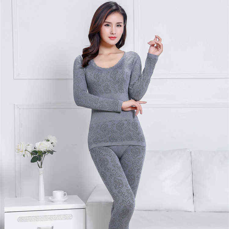 Thermal Underwear set Woman winter clothing Warm suit Long sleeve top Warm pants winter leggings Thermo underwear undershirt 211221