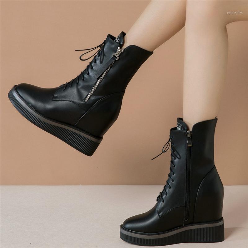 Platform Wedges Trainers Women Lace Up Cow Leather High Heel Ankle Boots Female High Top Round Toe Fashion Sneakers Casual Shoes1, Black
Platform Wedges Trainers Women Lace Up Cow Leather High Heel Ankle Boots Female High Top Round Toe Fashion Sneakers Casual Shoes1, Black