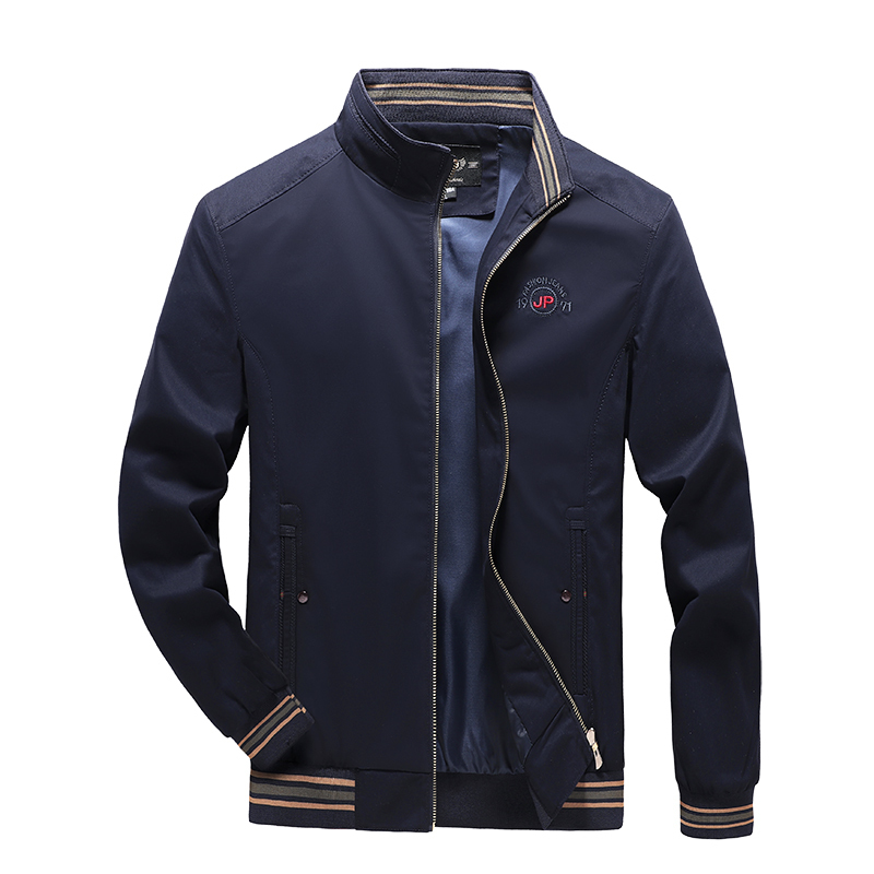 Autumn Men's Jackets 100% Cotton Casual Solid Fashion Slim Bomber Golf Overcoat Baseball High Quality M-5XL Jacket Men 220301
