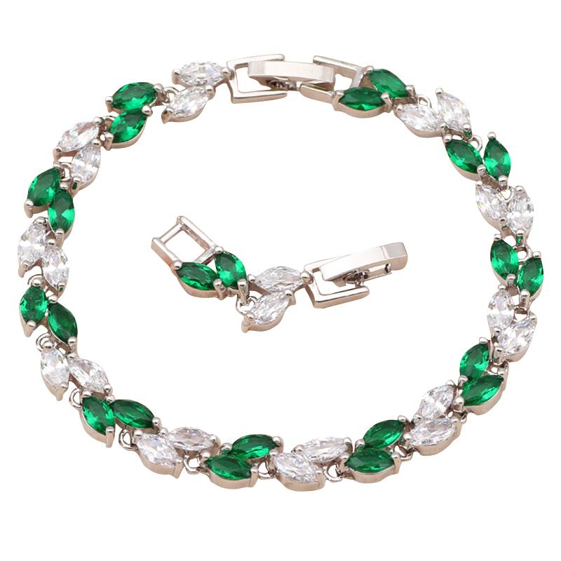 Leaves design white Gold tone green Crystal charm bracelets for women Health Fashion jewelry TB444A
Leaves design white Gold tone green Crystal charm bracelets for women Health Fashion jewelry TB444A