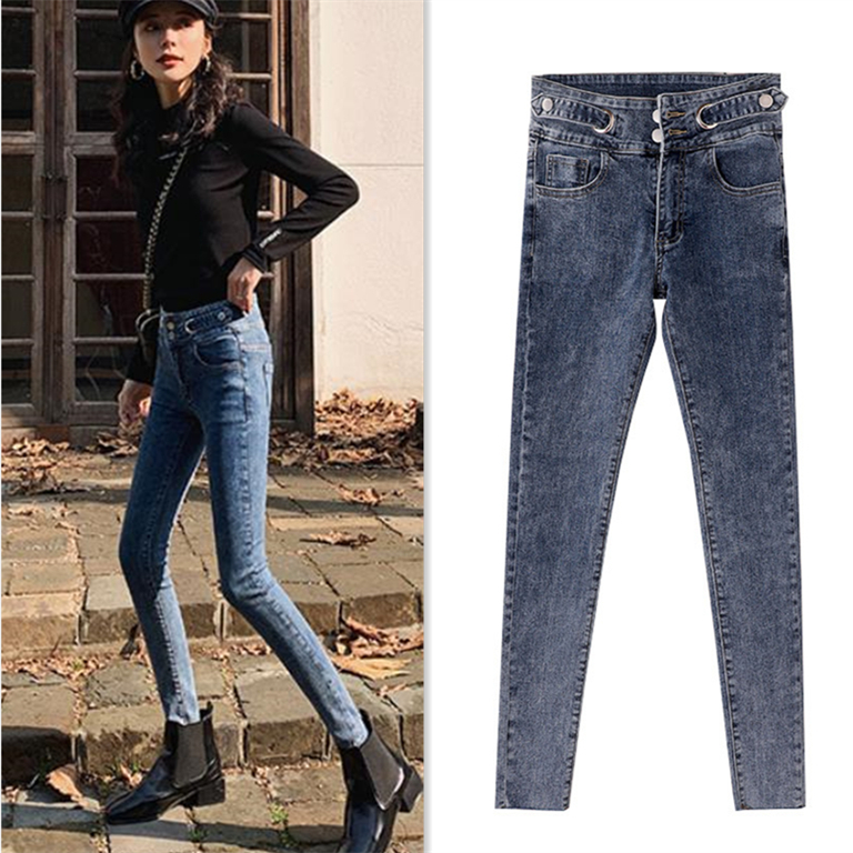 2021 New Stretchy Cotton Woman Double Button High Waist Pencil Pants Female Ny Elastic Trousers Streetwear Women Jeans Tnkb, Black
2021 New Stretchy Cotton Woman Double Button High Waist Pencil Pants Female Ny Elastic Trousers Streetwear Women Jeans Tnkb, Black