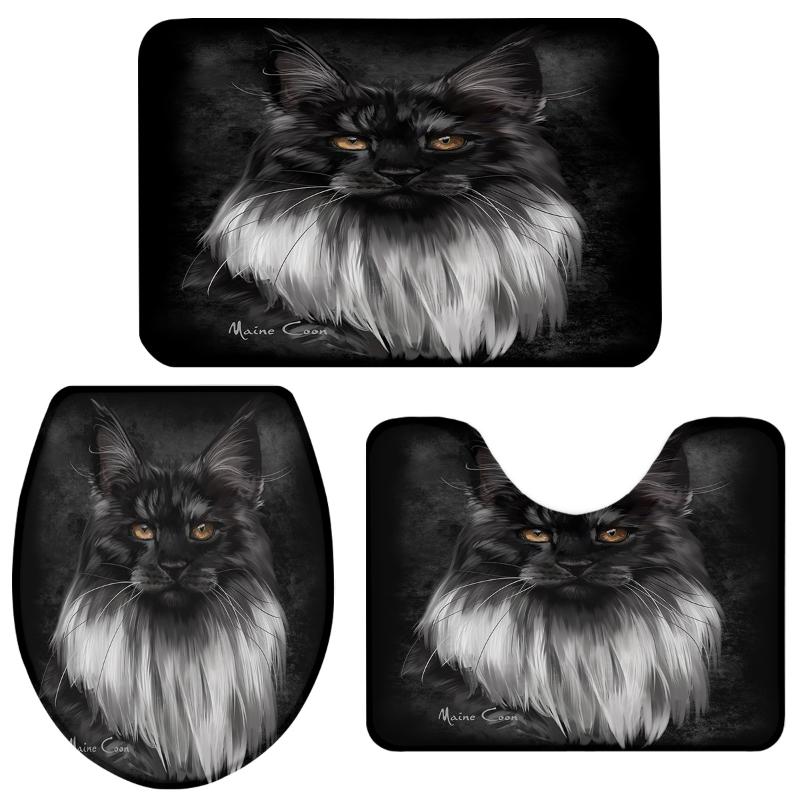 Black Cat Bathroom Set Toilet Cover Mat Pedestal Rug Non-Slip Bathroom Accessories Set Home Doormat
Black Cat Bathroom Set Toilet Cover Mat Pedestal Rug Non-Slip Bathroom Accessories Set Home Doormat