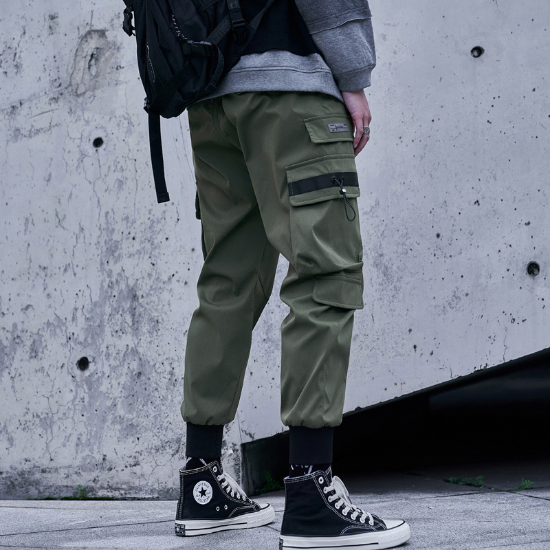 SingleRoad Mens Cargo Pants Men Fashion Side Pockets Joggers Hip Hop Harajuku Japanese Streetwear Trousers Black Pants Men 201126