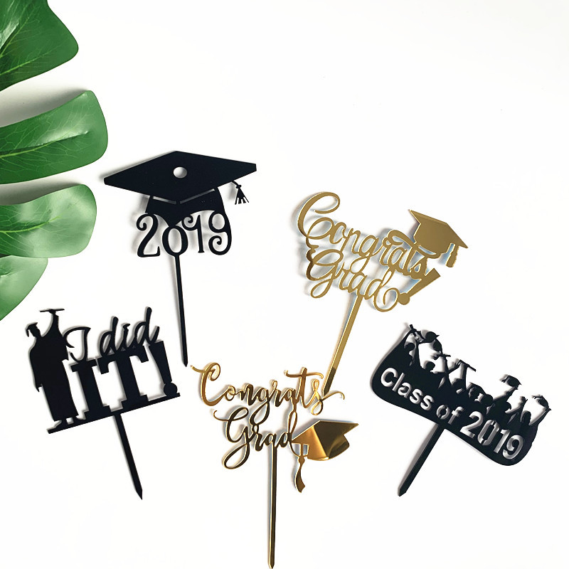 

Congrats Grad Acrylic Cake Topper Class Of 2020 Acrylic Cupcake Topper For Graduation College Celebrate Party Cake Decorations