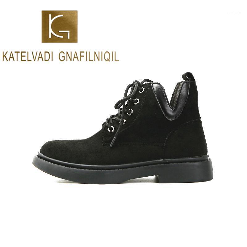 KATELVADI Comfortable Square Heel Boots Lace-up Fashion Round Toe Handmade Black Flock New Women's Ankle Boots Shoes XYL-0031, No plush
KATELVADI Comfortable Square Heel Boots Lace-up Fashion Round Toe Handmade Black Flock New Women's Ankle Boots Shoes XYL-0031, No plush