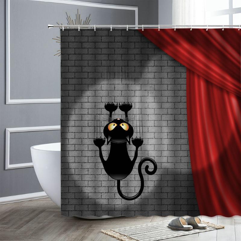 Lovely Cat Printing Shower Curtain Polyester Waterproof Personality Bathroom Curtains Bathing Screen Bathtub Decor With Hooks1
Lovely Cat Printing Shower Curtain Polyester Waterproof Personality Bathroom Curtains Bathing Screen Bathtub Decor With Hooks1