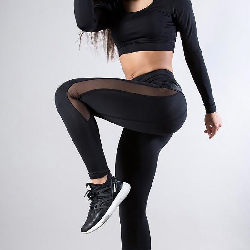 CHRLEISURE Solid High Waist Fitness Legging Women Heart Workout Leggins Femme Fashion Mesh And PU Leather Patchwork Leggings 201202