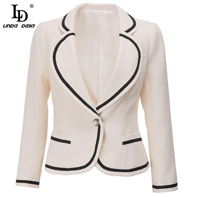 LD LINDA DELLA 2020 Women Autumn Coat Fashion Designer Female Office Casual Long sleeve Single button Cream color Jacket, Beige
LD LINDA DELLA 2020 Women Autumn Coat Fashion Designer Female Office Casual Long sleeve Single button Cream color Jacket, Beige