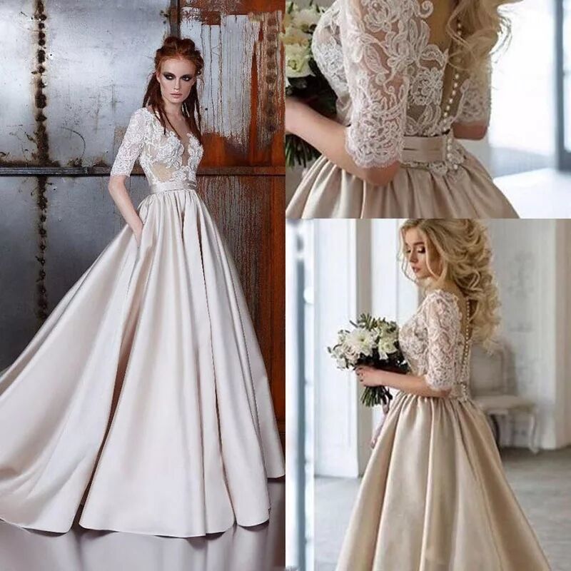 2021 New Brand-new Mariee Dressed As a Satin Long Half-sleeves Robe Soiree Bride to Be 19AP, Champagne
2021 New Brand-new Mariee Dressed As a Satin Long Half-sleeves Robe Soiree Bride to Be 19AP, Champagne