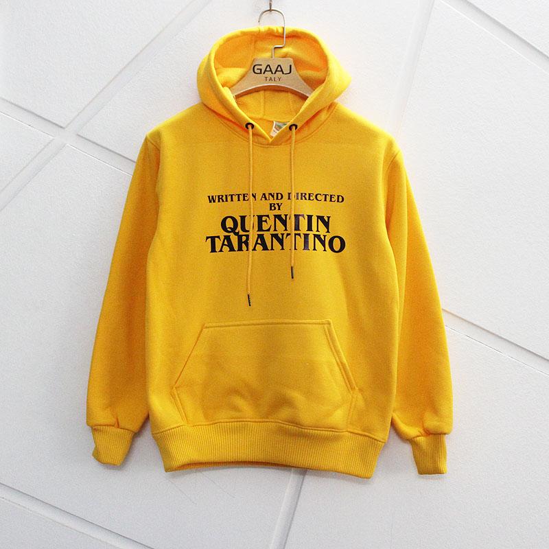 Men's Hoodies & Sweatshirts GAAJ WRITTEN AND DIRECTED BY QUENTIN TARANTINO Men Hoodie Yellow Women Fashion Male 2021 Brand Outerwear Mens Ho