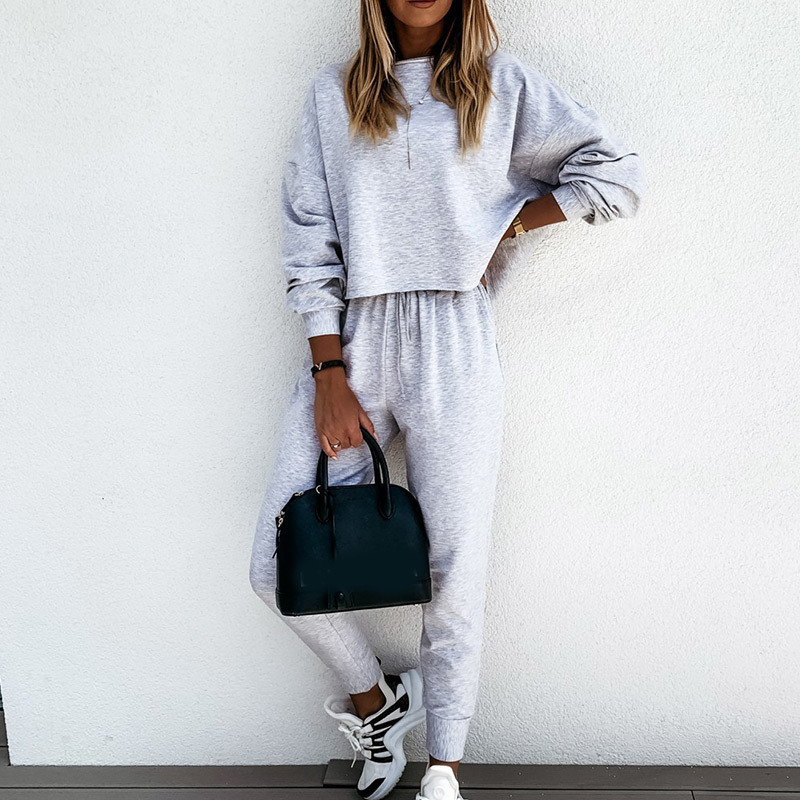 Autumn Women' Tracksuit Set Two Pieces Sets Drop Shoulder Long Sleeve Female Sweatshirt Suit Drawstring Long Pants Ladies Suits LJ201119, Black
Autumn Women' Tracksuit Set Two Pieces Sets Drop Shoulder Long Sleeve Female Sweatshirt Suit Drawstring Long Pants Ladies Suits LJ201119, Black