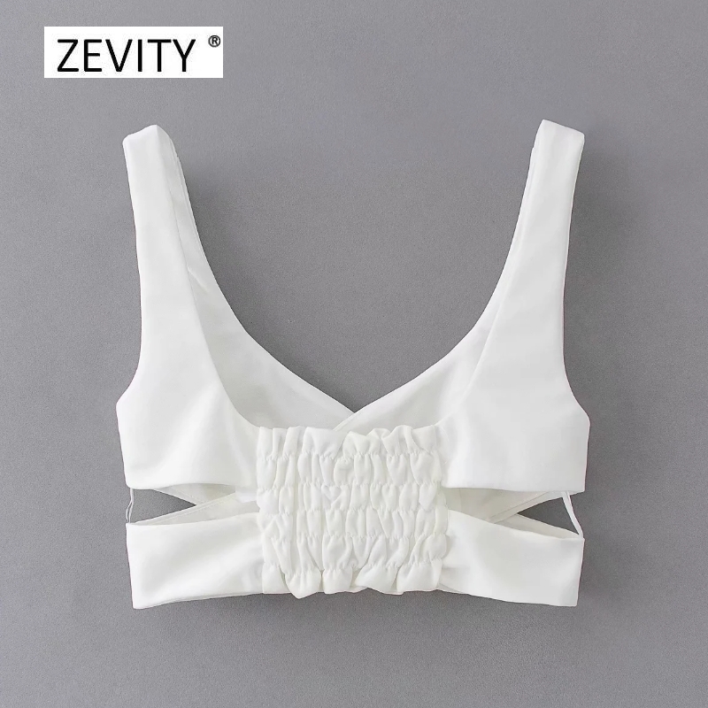 New Women sexy hollow out white Camisole ladies back elastic spaghetti strap short camis tank tops sling crop tops LS6809 T200731
