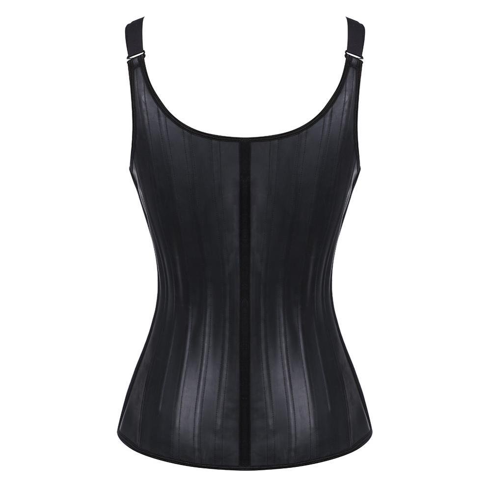 25 Steel Boned Shaper Wear Waist Cincher Glossy Halter Underbust Latex Corset Vest Rubber Slimming Modeling Strap Waist Trainer Bustiers & Corsets