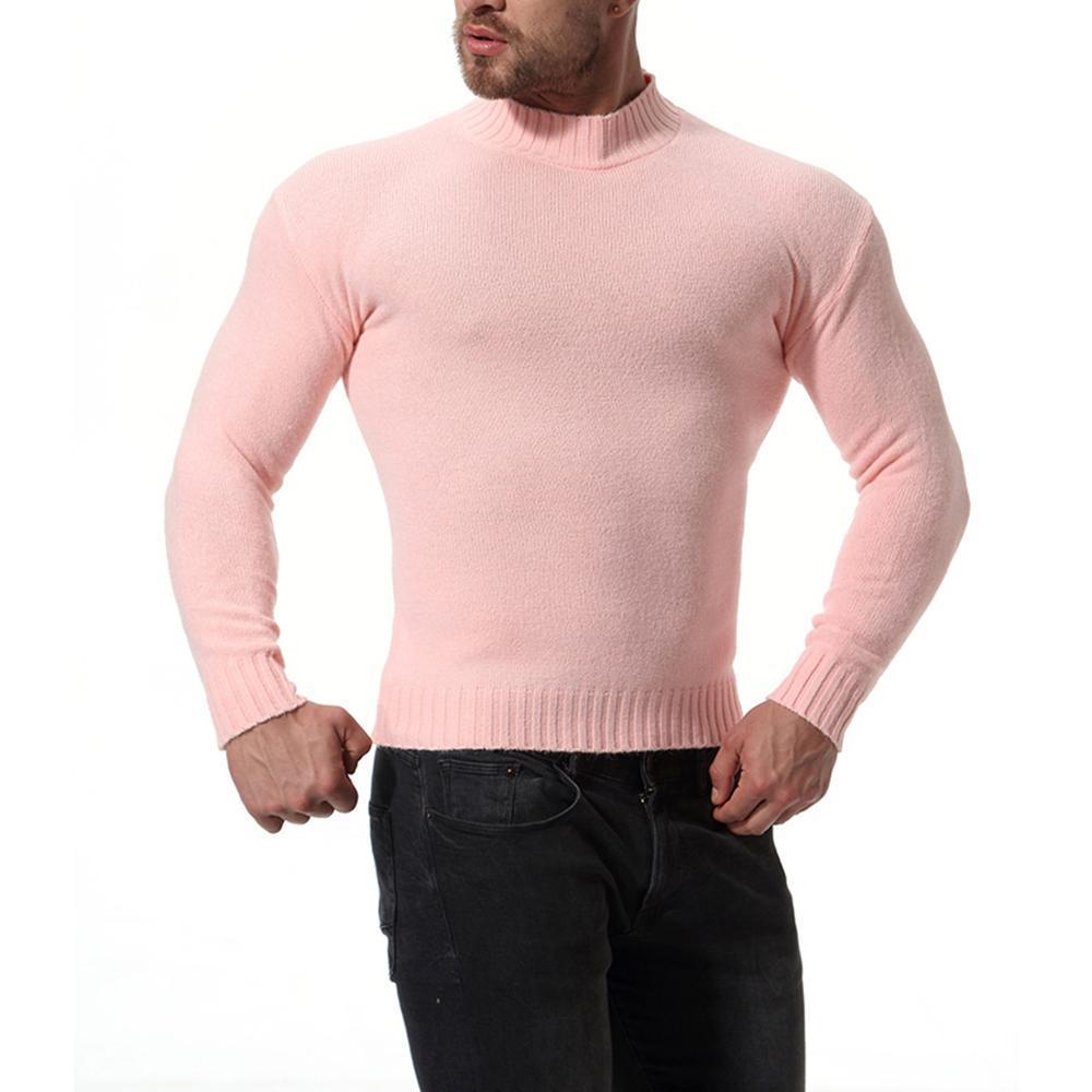 Man Causal O Neck Pink Sweater Autumn Winter Pullover Knitted Solid Sweaters 201022