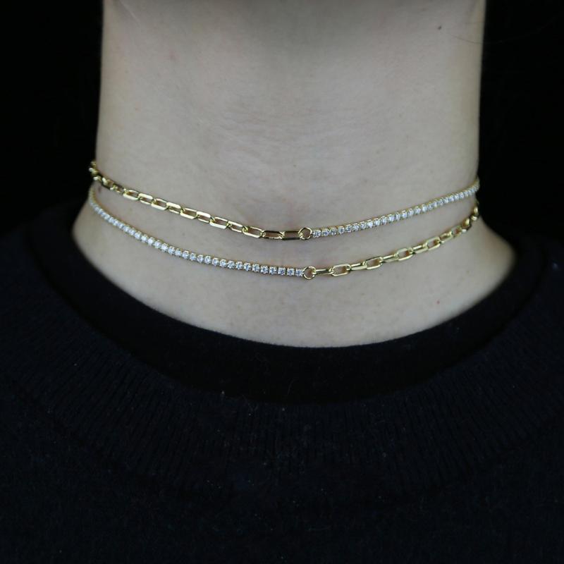 Chokers Punk Simple Paper Clip Asymmetry Chain Chocker Necklaces Iced Out Shiny Cz Zircons Hip Hop Collar Jewelry For Woman Gift
Chokers Punk Simple Paper Clip Asymmetry Chain Chocker Necklaces Iced Out Shiny Cz Zircons Hip Hop Collar Jewelry For Woman Gift