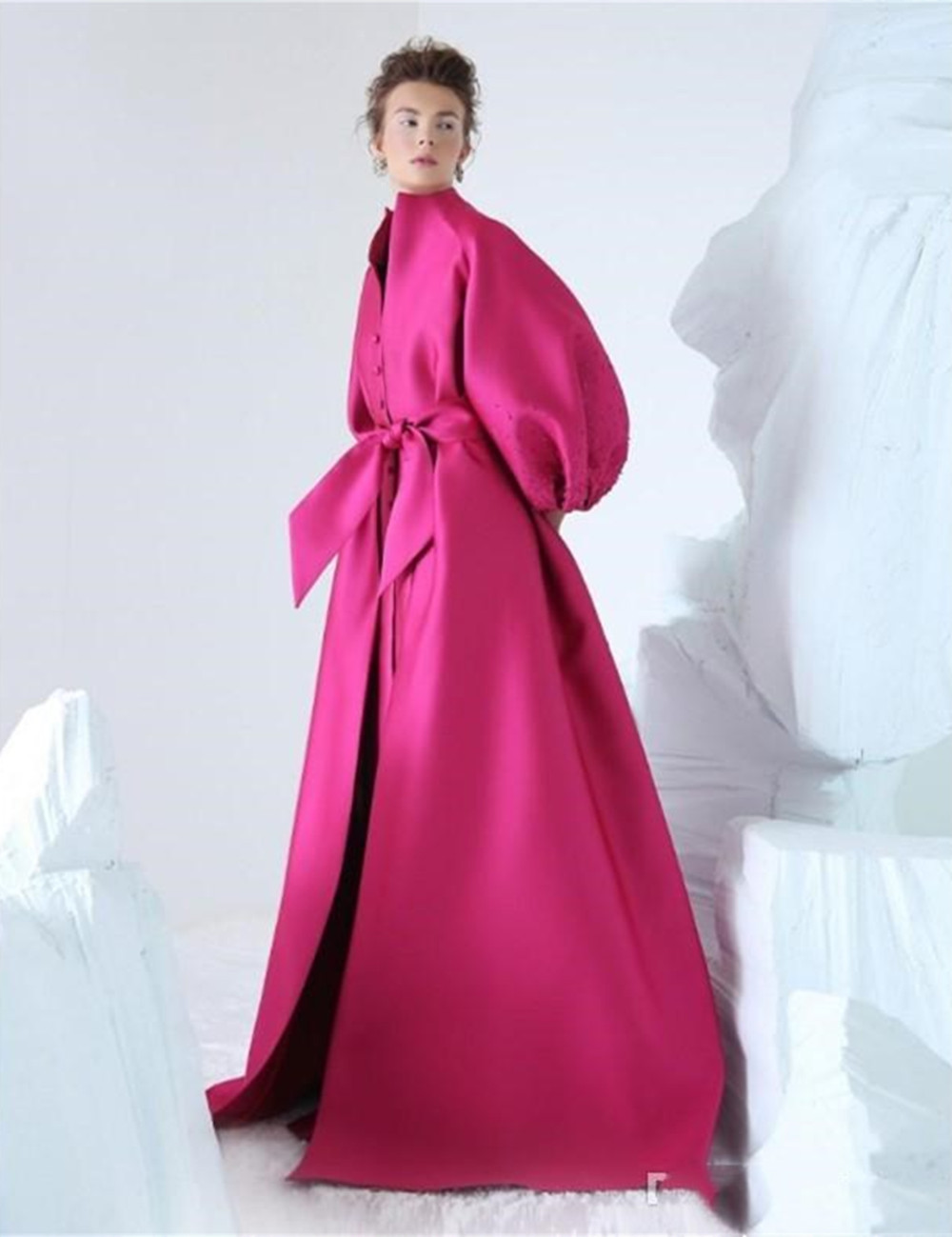 Classic Evening Dresses Long Sleeve Beads High Neck Custom Made New Designed Prom Dress Robe de mariée