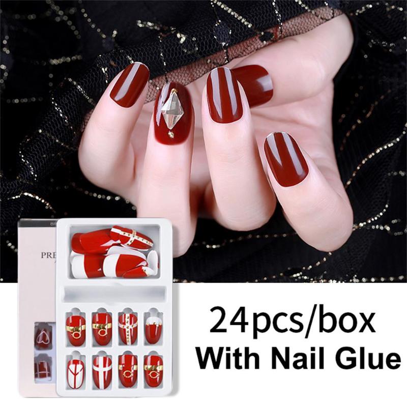 24 pieces of full coverage design crystal fake nail cover fake nail decoration art high-heeled knife-point tool, 10
24 pieces of full coverage design crystal fake nail cover fake nail decoration art high-heeled knife-point tool, 10