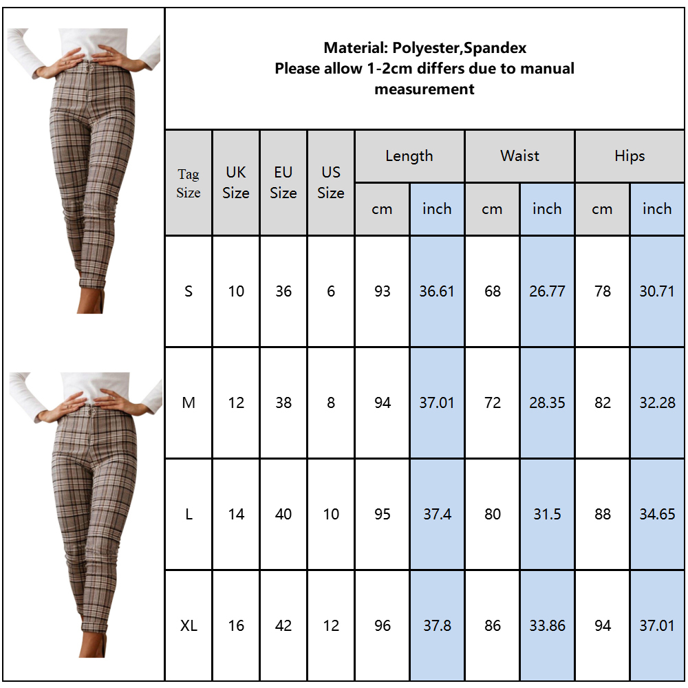 High Waist Plaid Pants Women Skinny Trousers Vintage Long Pants Elegant Slim OL Trousers Zipper Checkered Pencil Pants Pantalon 201113