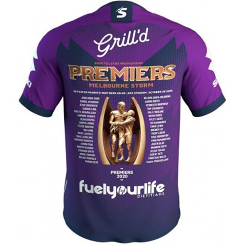 Melbourne Storm 2020 Premiers Jersey RUGBY JERSEY Size: --5XL The quality is perfect. Free Delivery
Melbourne Storm 2020 Premiers Jersey RUGBY JERSEY Size: --5XL The quality is perfect. Free Delivery